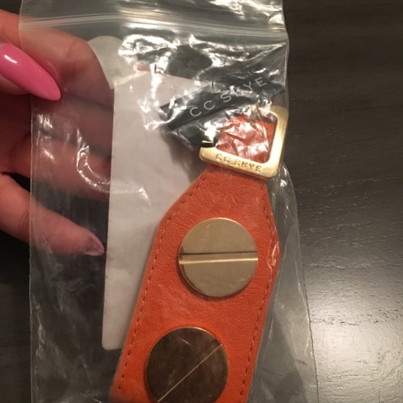 CC SKYE Orange Leather Giant Screw Cuff Bracelet - Picture 8 of 8